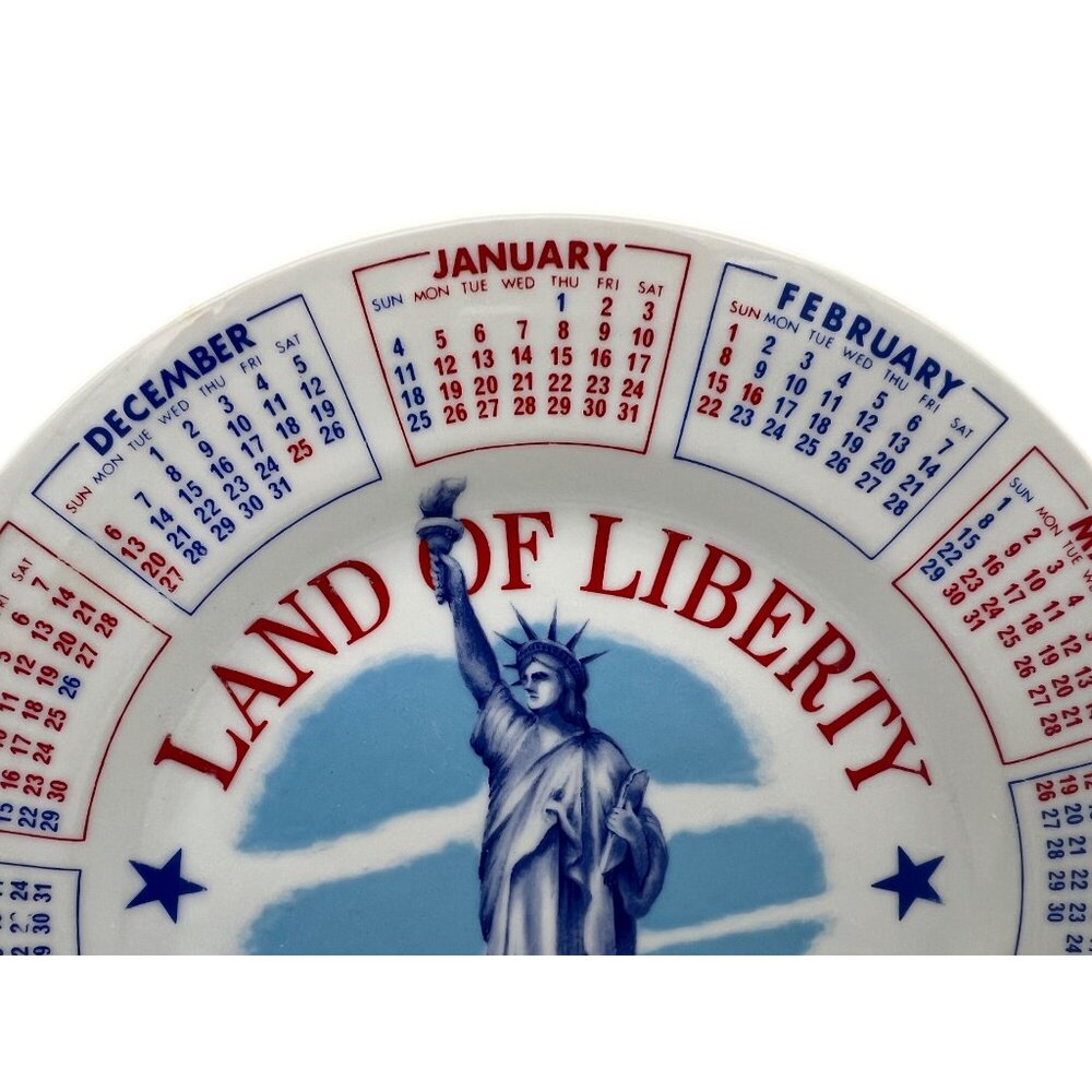 1981 Land of Liberty Calendar Plate Spencer Gifts Series VI 9" Patriotic - Picture 4 of 6